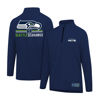 Picture of Ultra Game NFL Men's Super Soft Quarter Zip Long Sleeve T-Shirt, Seattle Seahawks, Team Color, Small