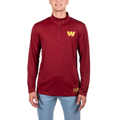 Picture of Ultra Game Men's Standard Quarter Zip Pullover Tee Shirt, Team Color, Small
