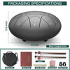Picture of Rain Drum for Outside Garden, 8 Inches 11 Notes Steel Tongue Chakra Drum, Waterproof Rain Chime Meditation Drum, Musical Instruments for Adult Gift with Drum Bag, Music Book, Drum Mallets (Black)