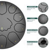 Picture of Rain Drum for Outside Garden, 8 Inches 11 Notes Steel Tongue Chakra Drum, Waterproof Rain Chime Meditation Drum, Musical Instruments for Adult Gift with Drum Bag, Music Book, Drum Mallets (Black)