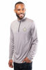 Picture of Ultra Game NFL Men's Super Soft Quarter Zip Long Sleeve T-Shirt, New Orleans Saints, Heather Gray, Small