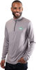 Picture of Ultra Game NFL Men's Super Soft Quarter Zip Long Sleeve T-Shirt, New York Jets, Heather Charcoal, Small