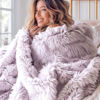 Picture of Bedsure Fluffy Lavender Purple Blankets Queen Size for Bed, Thick Sherpa Faux Fur Fleece Fuzzy Plush Winter Warm Soft Full Queen Blankets, Bedroom Decor Purple Gifts Cozy Gifts for Women Men, 90x90