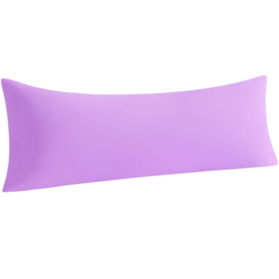 Picture of NTBAY Body Pillowcase - Brushed Microfiber 20x54 Pillowcase - Soft, Wrinkle-Free, Fade-Resistant, Stain-Resistant, Light Purple Body Pillow Cover with Envelope Closure - 20x54 Inches, Light Purple