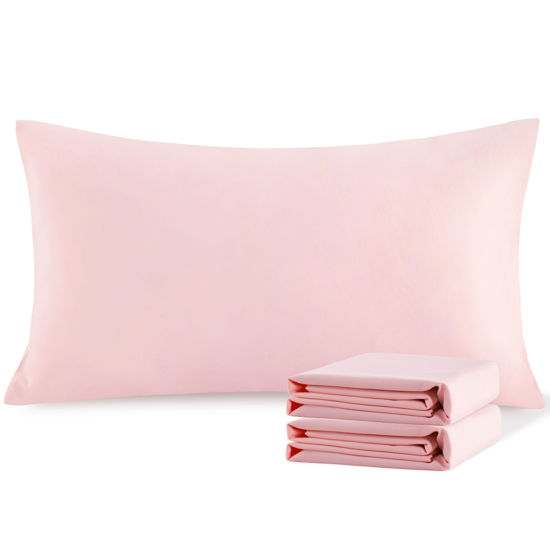 Picture of NTBAY King Pillowcase Set - 2 Pack Brushed Microfiber 20x40 Pillowcases - Soft, Wrinkle-Free, Fade-Resistant, Stain-Resistant, Blush Pink Pillowcases with Envelope Closure - 20x40 Inches, Blush Pink