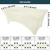 Picture of Utopia Kitchen Spandex Tablecloth 2 Pack [8FT, Ivory] Tight, Fitted, Washable and Wrinkle Resistant Stretch Rectangular Patio Table Cover for Event, Wedding, Banquet & Parties [96Lx30Wx30H Inch]