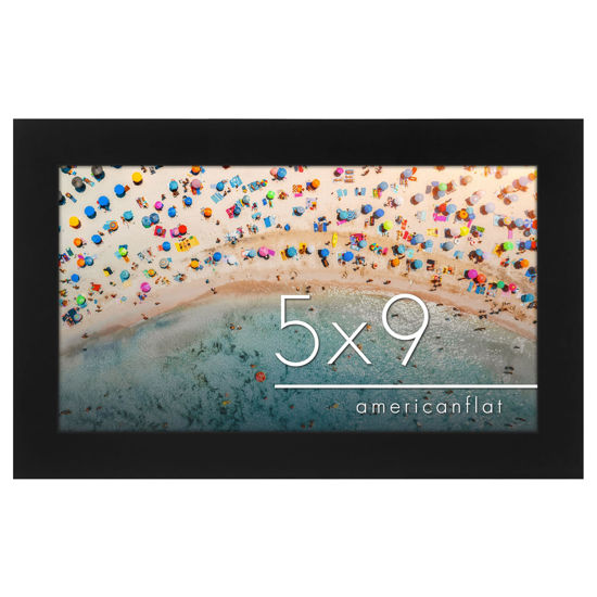 Picture of Americanflat 5x9 Picture Frame with Shatter-Resistant Glass - Gallery Style Frame with Engineered Wood - Signature Collection - Photo Frame for Tabletop and Wall Display - Black