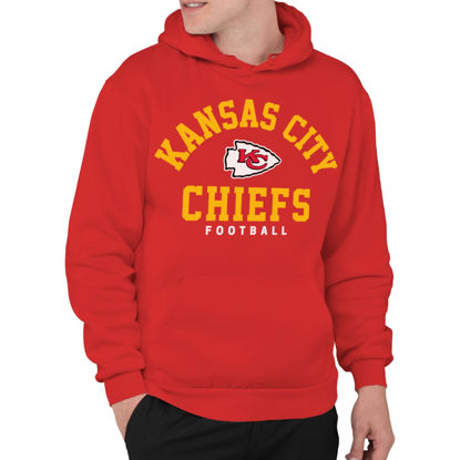 Picture of Junk Food Clothing x NFL - Kansas City Chiefs - Classic Team Logo - Unisex Adult Pullover Fleece Hoodie for Men and Women - Size XX-Large, Red