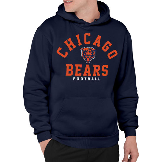 Picture of Junk Food Clothing x NFL - Chicago Bears - Classic Team Logo - Unisex Adult Pullover Fleece Hoodie for Men and Women - Size Large, Blue