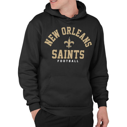 Picture of Junk Food Clothing x NFL - New Orleans Saints - Classic Team Logo - Unisex Adult Pullover Fleece Hoodie for Men and Women - Size X-Large