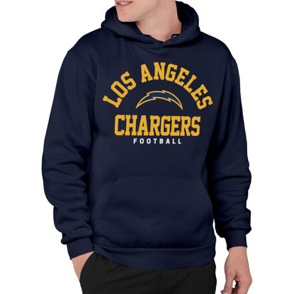 Picture of Junk Food Clothing x NFL - Los Angeles Chargers - Classic Team Logo - Unisex Adult Pullover Fleece Hoodie for Men and Women - Size Small