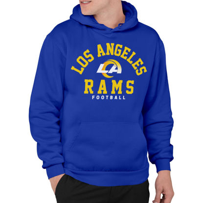 Picture of Junk Food Clothing x NFL - Los Angeles Rams - Classic Team Logo - Unisex Adult Pullover Fleece Hoodie for Men and Women - Size Medium