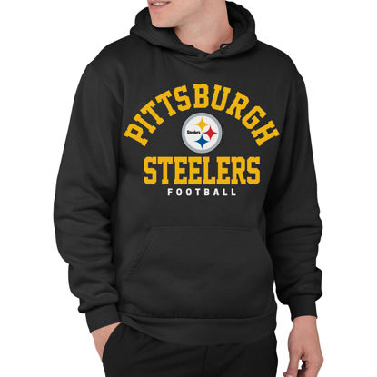 Picture of Junk Food Clothing x NFL - Pittsburgh Steelers - Classic Team Logo - Unisex Adult Pullover Fleece Hoodie for Men and Women - Size Small