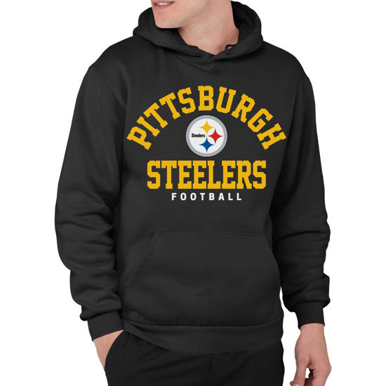 Picture of Junk Food Clothing x NFL - Pittsburgh Steelers - Classic Team Logo - Unisex Adult Pullover Fleece Hoodie for Men and Women - Size Small