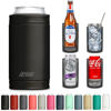 Picture of DUALIE 3 in 1 Insulated Can Cooler - Universal Size for 12 oz Cans, Slim Cans, and Bottles - 10+ Colors Available, Black