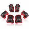 Picture of Kids/Youth Knee Pad Elbow Pads Guards Protective Gear Set for Roller Skates Cycling BMX Bike Skateboard Inline Skatings Scooter Riding Sports (Black / Red, Medium(9-15 years))