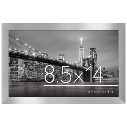 Picture of Americanflat 8.5x14 Picture Frame with Shatter-Resistant Glass - Gallery Style Frame with Engineered Wood - Signature Collection - Photo Frame for Wall Display - Silver