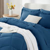 Picture of CozyLux King Bed in a Bag 7-Pieces Comforter Sets with Comforter and Sheets Teal All Season Bedding Sets with Comforter, Pillow Shams, Flat Sheet, Fitted Sheet and Pillowcases