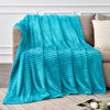 Picture of BEDELITE Fleece Throw Blanket for Couch - 3D Ribbed Jacquard Soft and Warm Decorative Fuzzy Blanket - Cozy, Fluffy, Plush Lightweight Blue Throw Blankets for Bed, Sofa, 50x60 inches