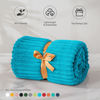 Picture of BEDELITE Fleece Throw Blanket for Couch - 3D Ribbed Jacquard Soft and Warm Decorative Fuzzy Blanket - Cozy, Fluffy, Plush Lightweight Blue Throw Blankets for Bed, Sofa, 50x60 inches