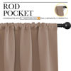 Picture of NICETOWN Kids Blackout Curtain Panels - Window Treatment Thermal Insulated Solid Rod Pocket Curtains/Drapes for Bedroom (Set of 2 Panels, 42 by 63 Inch, Cappuccino)
