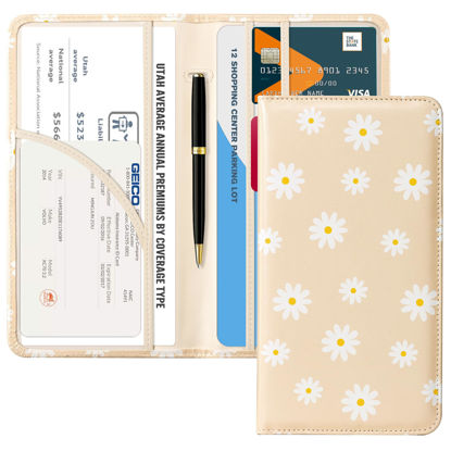 Picture of CoBak Car Registration and Insurance Holder - Vehicle Glove Box Car Organizer,Auto Truck Comparment Accessories Case with Magnetic Closure for Essential Document,Driver License,Cards