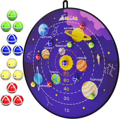 Picture of 29" Large Dart Board for Kids, BooTaa Kids Dart Board with 12 Sticky Balls, Boys Toys, Indoor/Sport Outdoor Fun Party Play Game Toys, Birthday Gifts for 3 4 5 6 7 8 9 10 11 12 Year Old Boys Girls