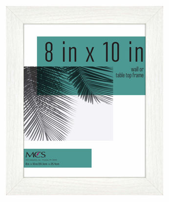 Picture of MCS Studio Gallery 8x10 Picture Frame White Woodgrain, Vertical & Horizontal Wall Hanging & Easel for Tapletop Display, Rectangle Photo Frame for Photos, Posters & Art Prints (1-Pack)