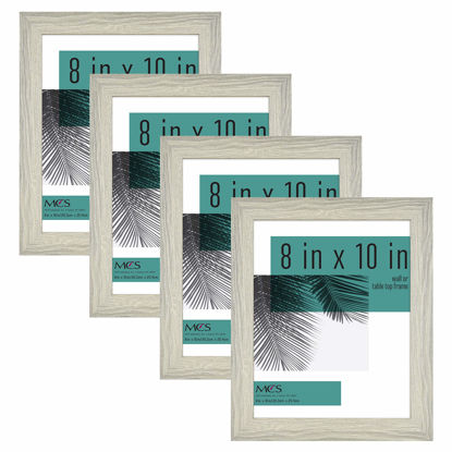 Picture of MCS Studio Gallery 8x10 Picture Frame Gray Woodgrain, Vertical & Horizontal Wall Hanging & Easel for Tapletop Display, Rectangle Photo Frame for Photos, Posters & Art Prints (4-Pack)