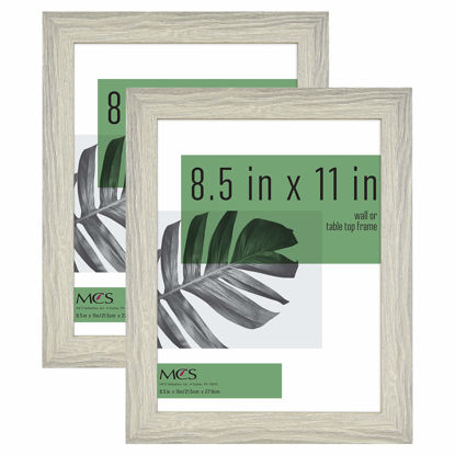 Picture of MCS Studio Gallery 8.5x11 Picture Frame Gray Woodgrain, Rectangle Photo Frame for Photos, Posters & Art Prints & Easel for Tapletop Display (2-Pack)