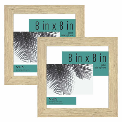 Picture of MCS Studio Gallery 8x8 Picture Frame Natural Woodgrain, Wall Hanging & Easel for Tapletop Display, Square Photo Frame for Photos, Posters & Art Prints (2-Pack)