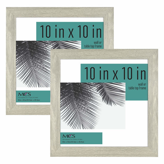 Picture of MCS Studio Gallery 10x10 Picture Frame Gray Woodgrain, Wall Hanging & Easel for Tapletop Display, Square Photo Frame for Photos, Posters & Art Prints (2-Pack)