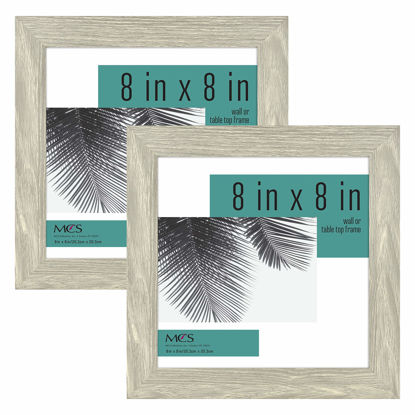 Picture of MCS Studio Gallery 8x8 Picture Frame Gray Woodgrain, Wall Hanging & Easel for Tapletop Display, Square Photo Frame for Photos, Posters & Art Prints (2-Pack)
