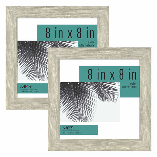 Picture of MCS Studio Gallery 8x8 Picture Frame Gray Woodgrain, Wall Hanging & Easel for Tapletop Display, Square Photo Frame for Photos, Posters & Art Prints (2-Pack)