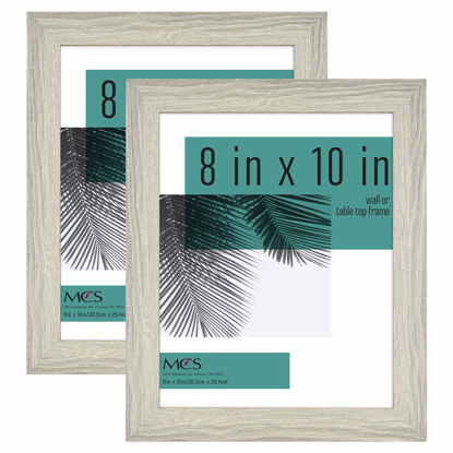 Picture of MCS Studio Gallery 8x10 Picture Frame Gray Woodgrain, Vertical & Horizontal Wall Hanging & Easel for Tapletop Display, Rectangle Photo Frame for Photos, Posters & Art Prints (2-Pack)