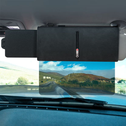 Picture of Veharvim Polarized Sun Visor for Car with Zipper Slider, Upgraded UV400 Car Sun Visor Extension with PC Lens and Side Sunshade,Anti-Glare Car Visor for Safe Driving,UV-Filtering/Protection