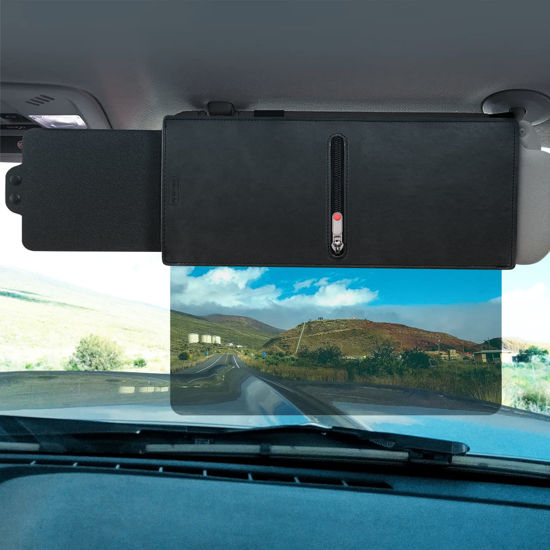 Picture of Veharvim Polarized Sun Visor for Car with Zipper Slider, Upgraded UV400 Car Sun Visor Extension with PC Lens and Side Sunshade,Anti-Glare Car Visor for Safe Driving,UV-Filtering/Protection