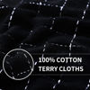 Picture of Homaxy 100% Cotton Terry Kitchen Towels(Black, 13 x 28 inches), Checkered Designed, Soft and Super Absorbent Dish Towels, 6 Pack