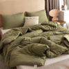 Picture of ROSGONIA Queen Comforter Set Olive Green, 3pcs Bedding Sets Queen (1 Boho Olive Comforter & 2 Pillowcases), All Season Lightweight Blanket Quilt