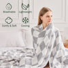 Picture of EMME Checkered Cotton Blanket Queen Size for Bed Soft Large Muslin Bed Blankets 80"x90" Lightweight Breathable Blanket All Season Gauze Blanket, Grey