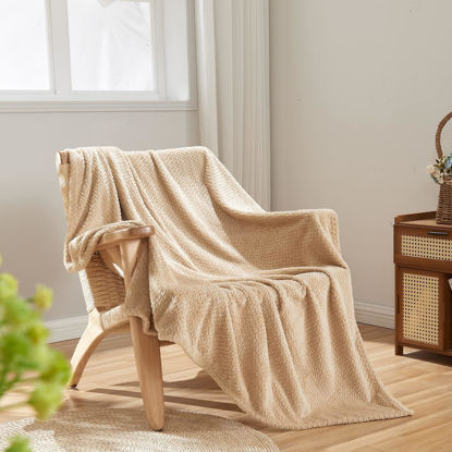 Picture of NEWCOSPLAY Super Soft Throw Blanket Brown Premium Silky Flannel Fleece Leaves Pattern Lightweight Bed Blanket All Season Use (Brown, Throw(50"x60"))