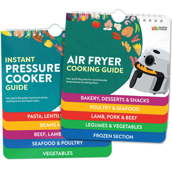 Picture of Air Fryer Instant Pot Magnetic Cooking Guides - 7” x 6” Set Of 2 - Instant Pot Air Fryer Accessories Cook Books - Airfryer Kitchen Accessories - & Kitchen Gadgets 2024 - Instant Air Fryer Cookbook