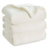 Picture of Bedsure Sherpa Fleece Blankets Queen Size for Bed - Thick and Warm, Soft Fuzzy Plush Queen Blanket for Winter, Cream, 90x90 Inches