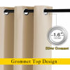 Picture of NICETOWN Bedroom Blackout Curtains and Drapes - Window Treatment Thermal Insulated Solid Grommet Blackout Draperies for Bedroom (Biscotti Beige, Set of 2, 66 by 54 Inch)