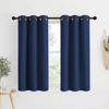 Picture of NICETOWN Blackout Curtains & Drapes for Kitchen - Thermal Insulated Solid Grommet Top Blackout Panels/Draperies for Bedroom/Living Room (Navy, 1 Pair, 34 x 50 Inch)