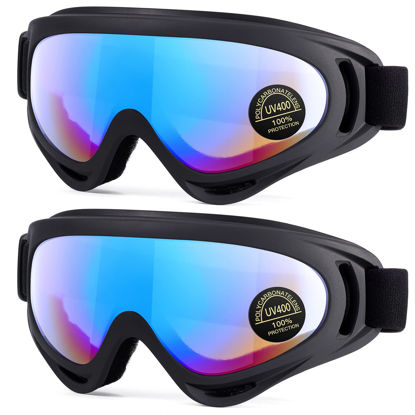 Picture of MAMBAOUT 2-Pack Snow Ski Goggles, Snowboard Goggles for Men, Women, Youth, Kids, Boys or Girls