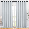 Picture of NICETOWN Room Darkening Curtains for Living Room - Easy Care Solid Thermal Insulated Grommet Curtains/Drapes for Bedroom (2 Panels, 66 by 90, Greyish White)