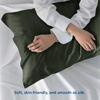 Picture of Bedsure Cooling Pillow Cases Queen Size Set of 2, Rayon Derived from Bamboo Cooling Pillowcases for Hot Sleepers, Soft & Silky Pillow Cover with Envelope Closure, Gift, Olive Green, 20x30 Inches