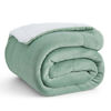 Picture of Bedsure Sherpa Fleece Throw Blanket for Couch - Thick and Warm, Soft Fuzzy Plush Throw Blanket for Winter, Sage Green, 50x60 Inches