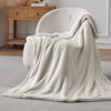 Picture of Bedsure Sherpa Fleece Throw Blanket for Couch - Thick and Warm, Soft Fuzzy Plush Throw Blanket for Winter, Linen, 50x60 Inches